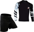Roar MMA Rash Guard & BJJ Grappling Shorts Cage Fight Jiu Jitsu Training No Gi Wear