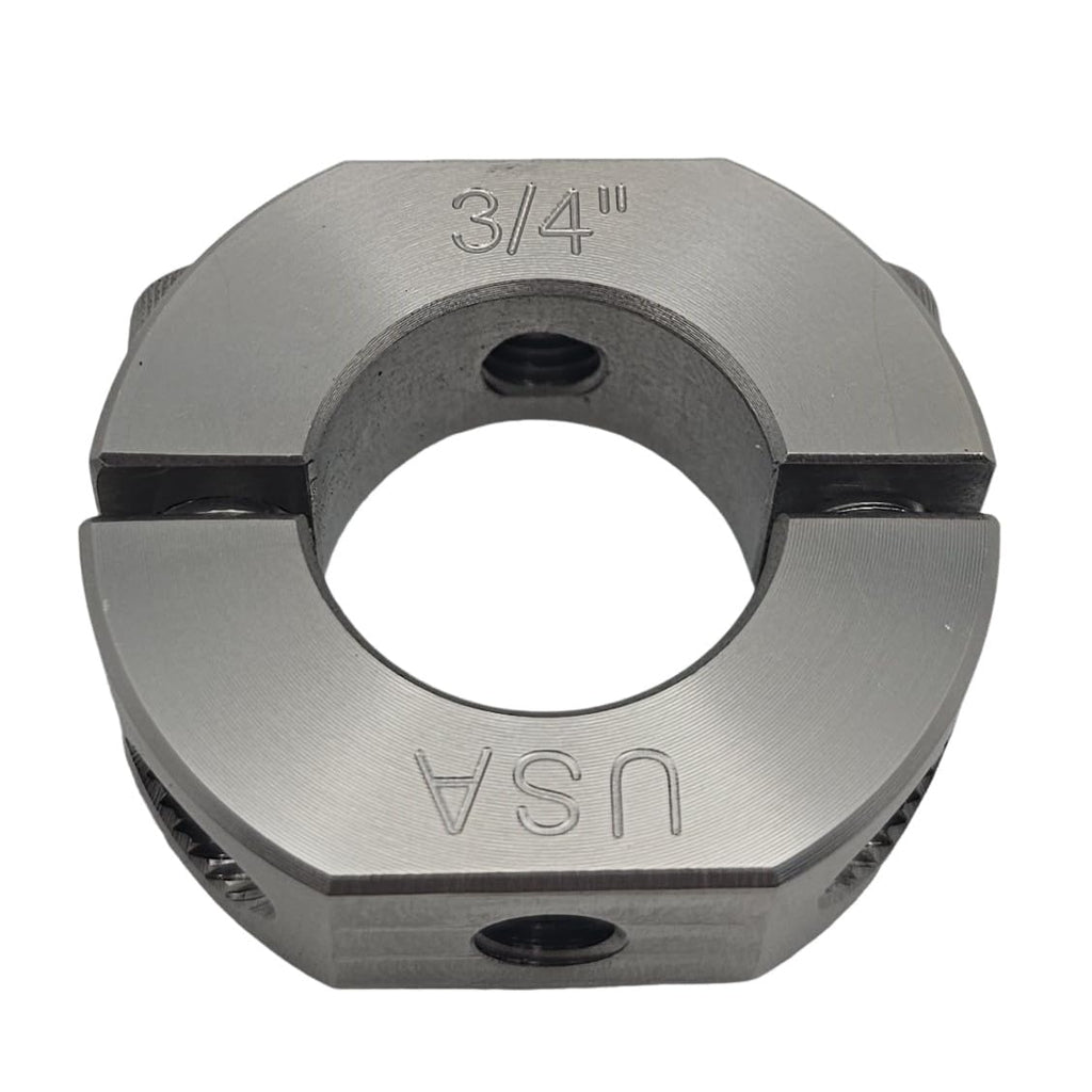 – 0.75" Bore Diameter – Mountable Clamping Two Piece Shaft Collar - 303 Stainless Steel (1 Pack)