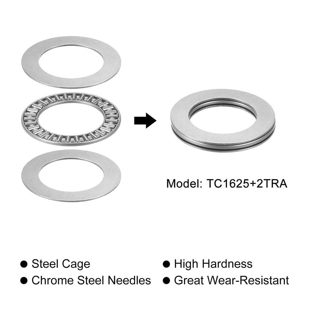uxcell 10pcs TC1625 Thrust Needle Roller Bearings with Washers 1" Bore