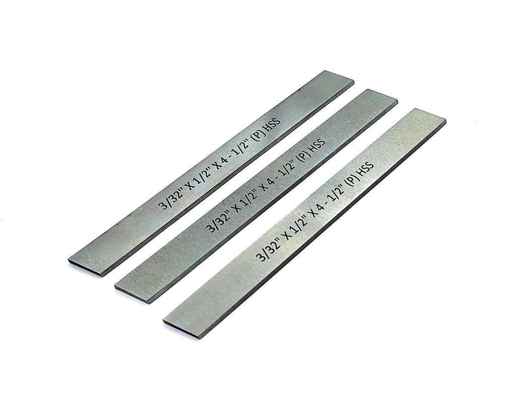 HSS Blade 3/32" X 1/2" X 4-1/2" Parting Machine Tools (3 Pcs Set)