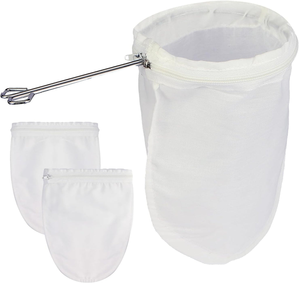 Fine Mesh Strainer, 3Pcs Cloth Strainer Bags with Steel Handle