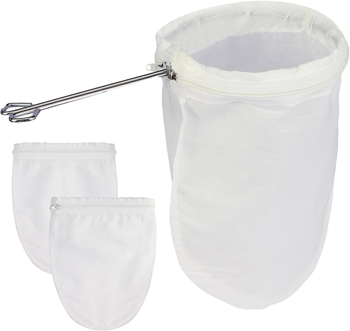 Fine Mesh Strainer, 3Pcs Cloth Strainer Bags with Steel Handle