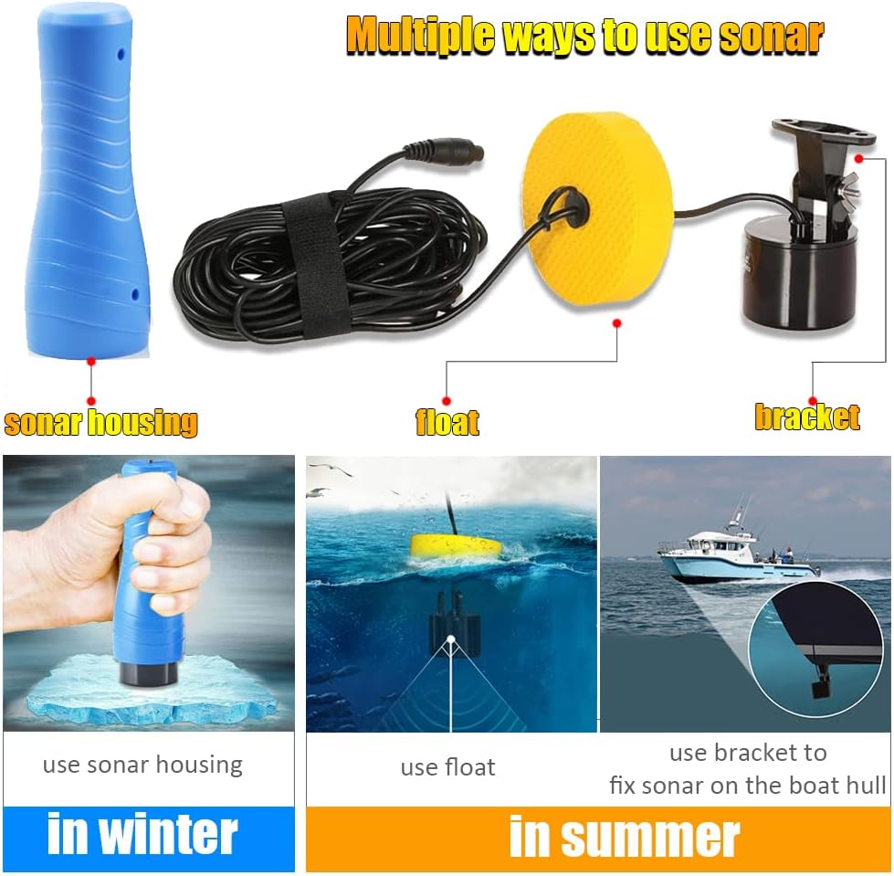 Small Portable Fish Finder Kayak Sonar Handheld Fish Finders Ice Fishing Castable Depth Finder Boat Fisherman Gifts
