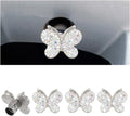 4PCS Butterfly Rhinestone Tire Valve Stem Caps, AB Color