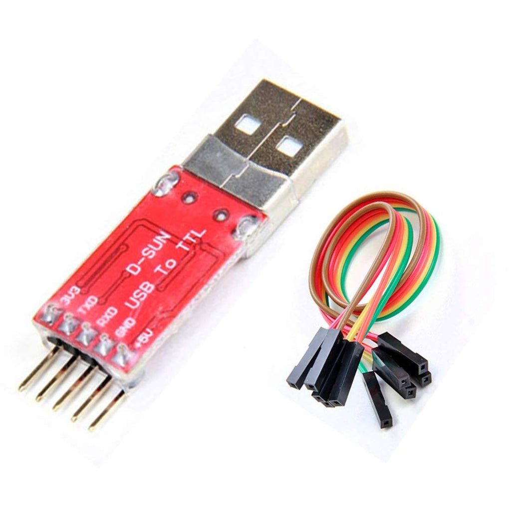 Hailege 2pcs CP2102 USB 2.0 to TTL UART Serial Converter Adapter Module 5 Pin STC PRGMR with Wire