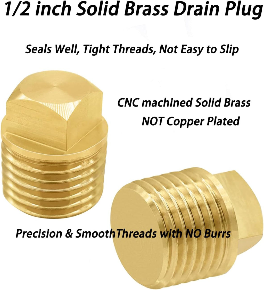 Solid Boat Plug - 1/2 Inch Drain Plugs with T Handle Wrench Tool Kit for Most Hulls
