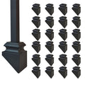 24 Pcs Iron Baluster Shoes, 40 Degree Slant with Screw(Matte Black)