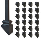 24 Pcs Iron Baluster Shoes, 40 Degree Slant with Screw(Matte Black)