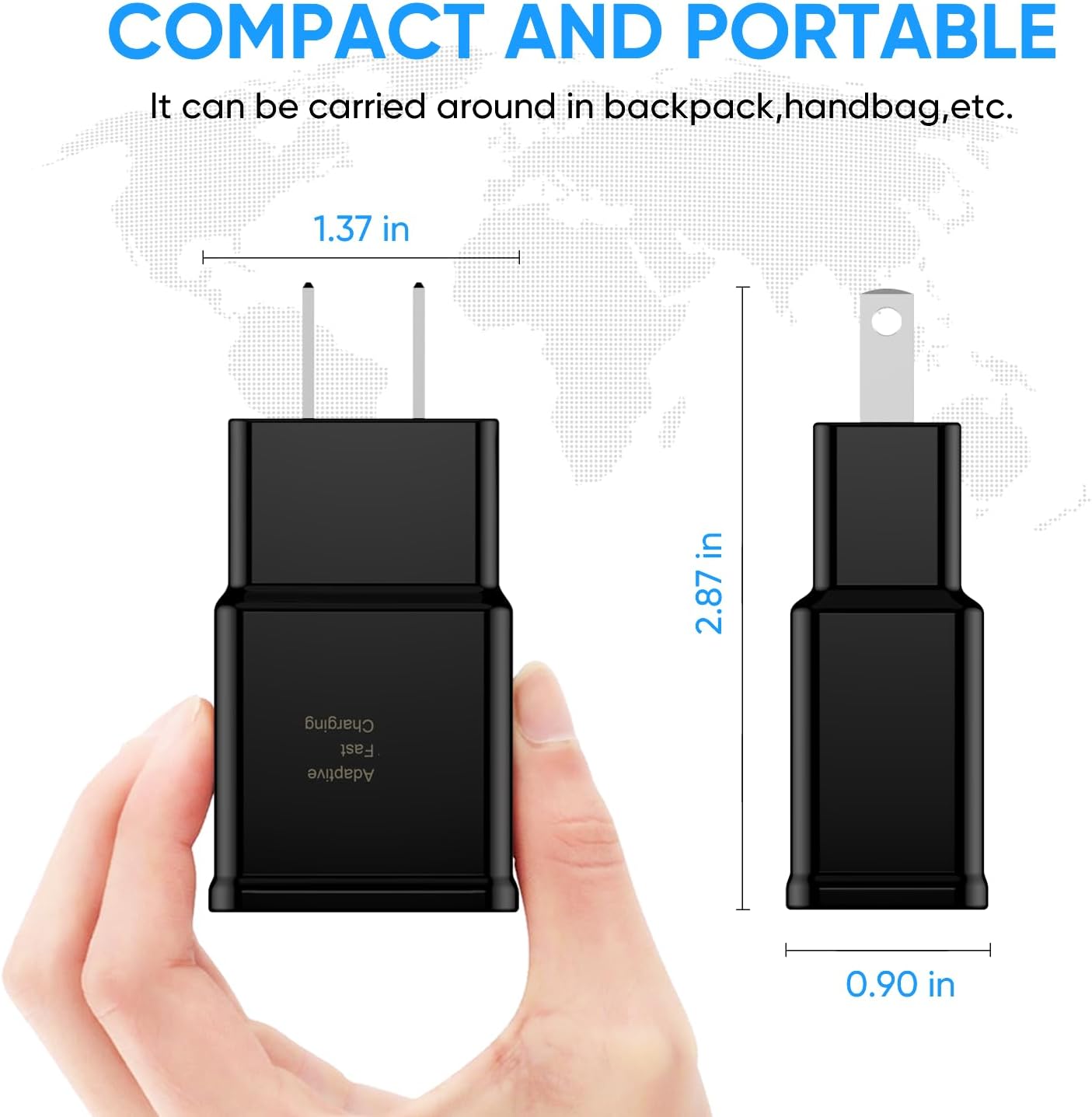 Adaptive Fast Charging Block USB Wall Charger Adapter Fits Samsung Galaxy S25/S24/S23/S22/S22