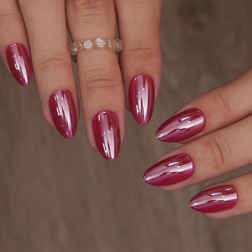 30pcs Press on Nails, Acrylic Fake Nail with Apricot Design, Full Cover False Nails Tips Glossy Nude Glue on Nails