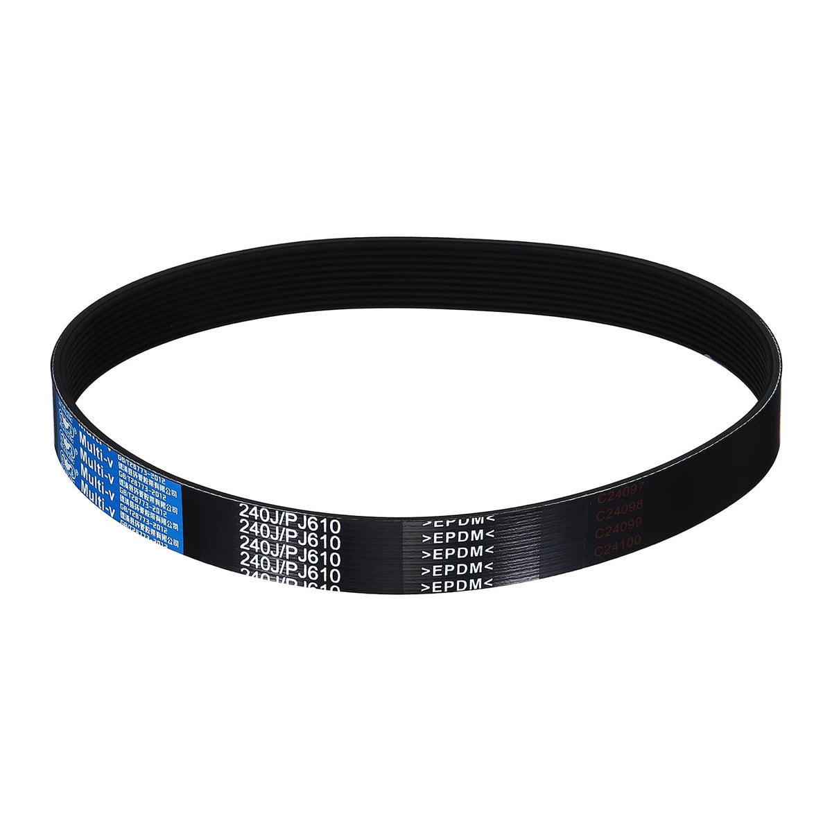 uxcell 240J10 PJ V-Ribbed Belt 10 Ribs 24" L x 0.92" W x 0.14" H, EPDM