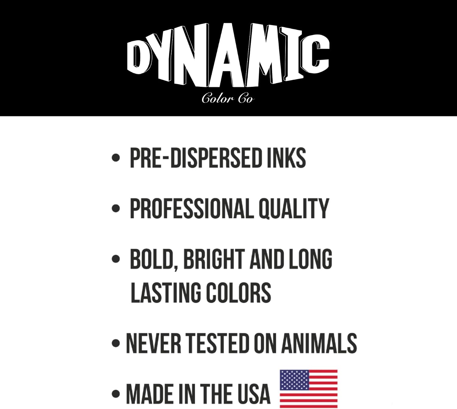 Dynamic Color Black Tattoo Ink, Made in USA Since 1990, 1 oz