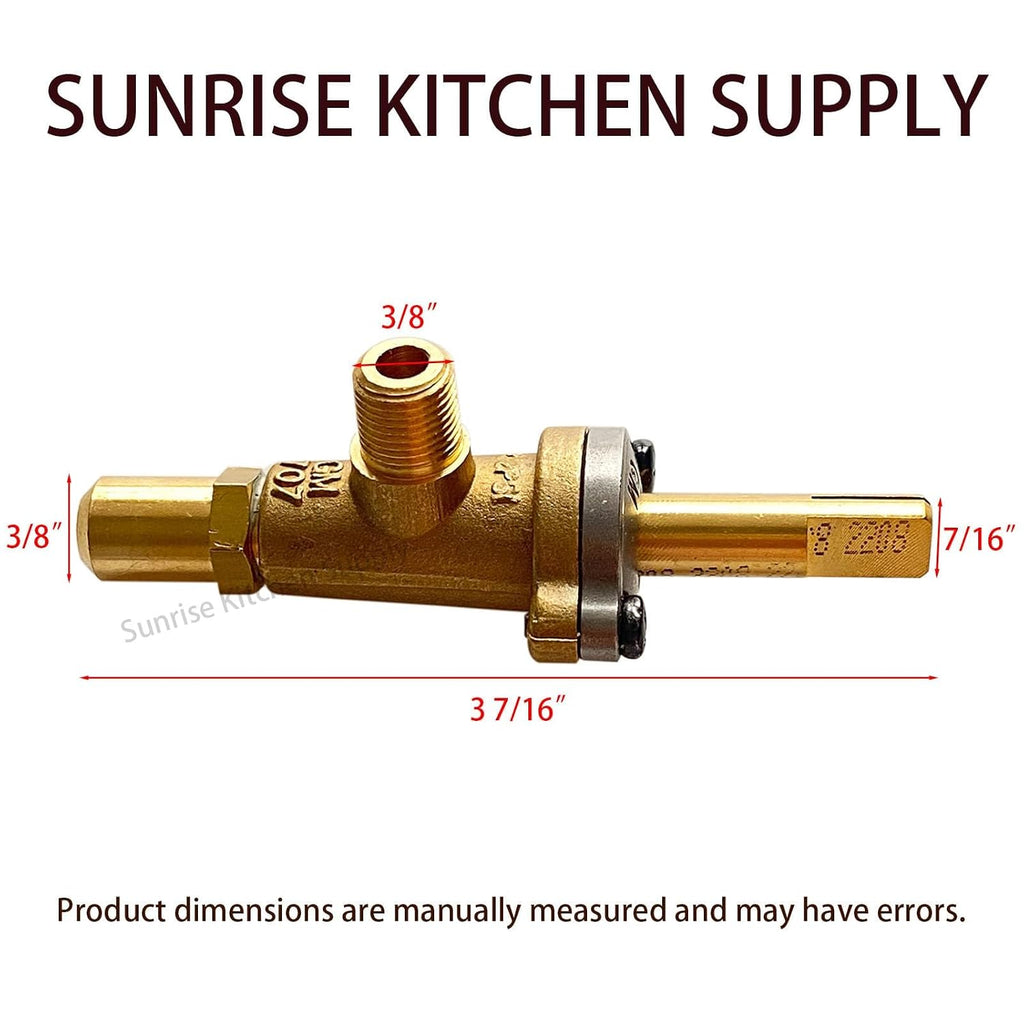 Sunrise Natural Gas Burner Valve + Knob Replacement for Commercial Range