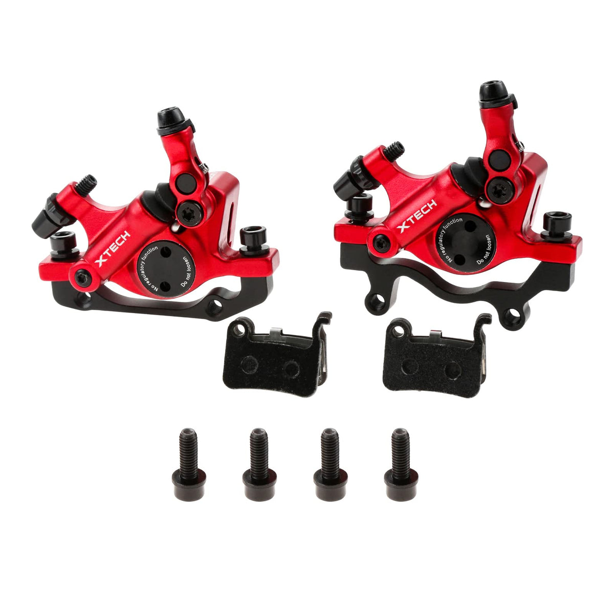 Hydraulic Disc Brake Calipers for MTB Ebike 2PCS Front/Rear Red