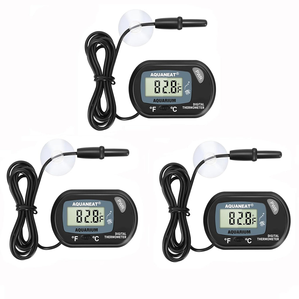 Aquarium Thermometer, Fish Tank Thermometer, Digital Temperature Test, with Large LCD Display (3 Packs)