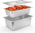Hotel Pans with Lids Full Size 6 Inch, 8 Inch Steam Table Pans