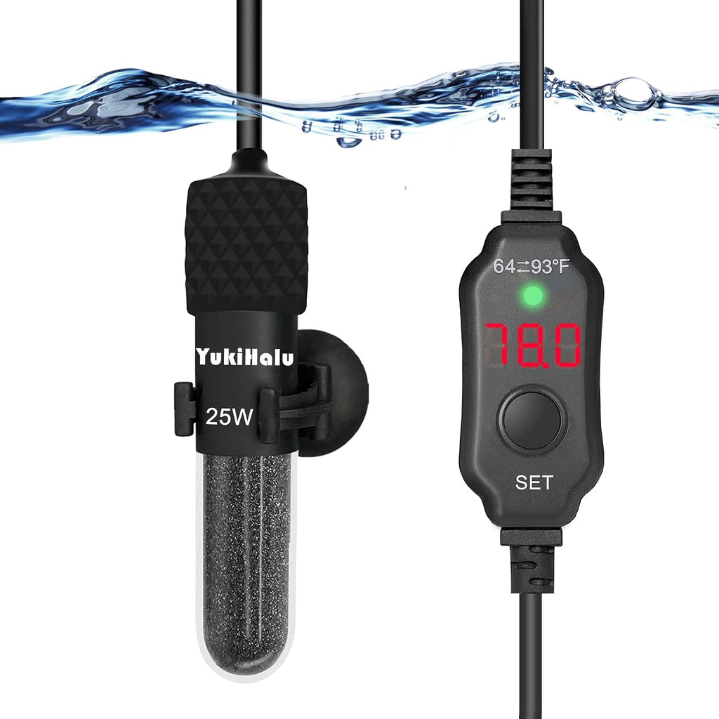 Small Submersible Aquarium Heater, Adjustable Mini Fish Tank Heater 25W 50W 100W 200W 300W with External Temperature