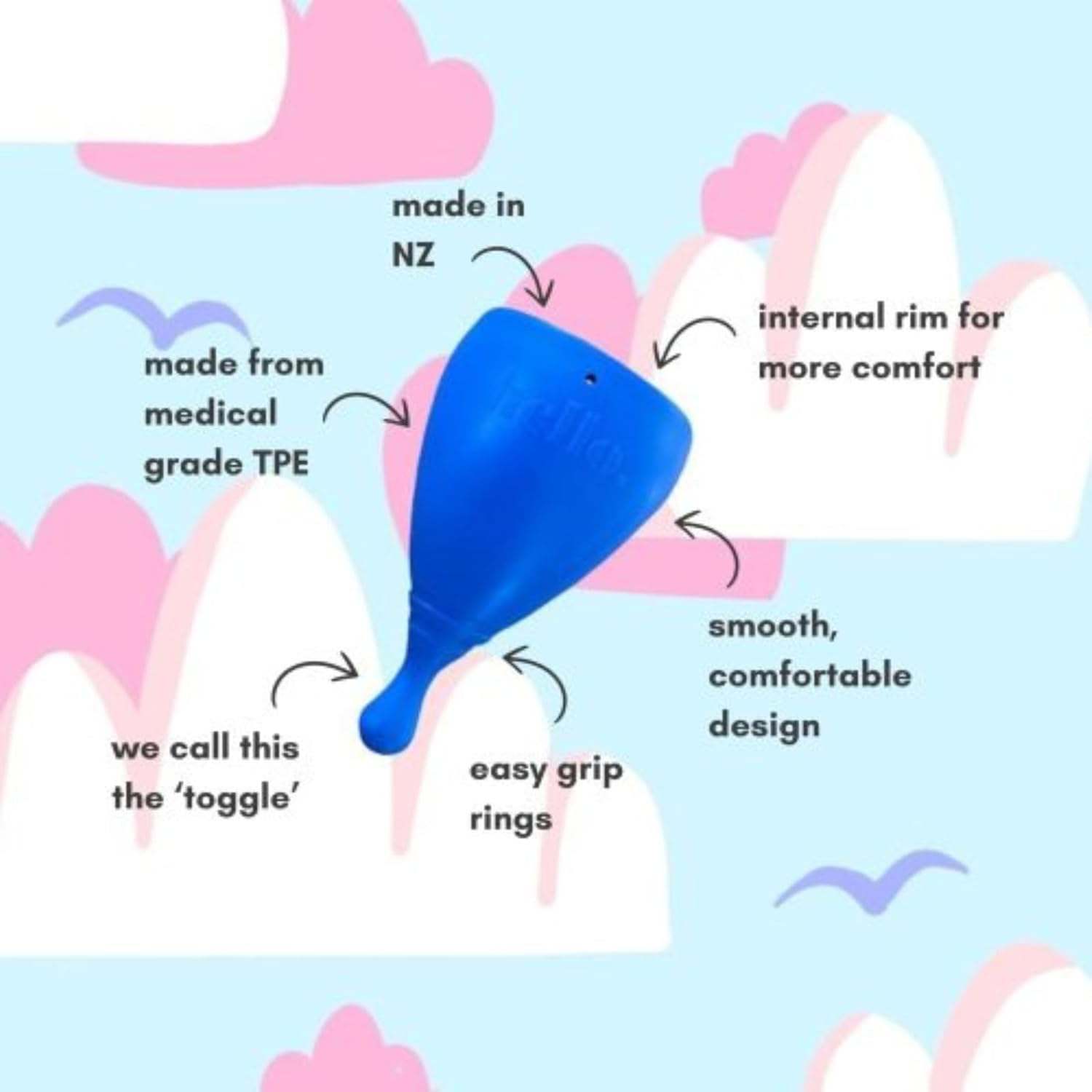 Cup High Cervix Menstrual Cup | Award Winning Reusable Soft Flexible Alternative to Pads & Tampons | Sustainable