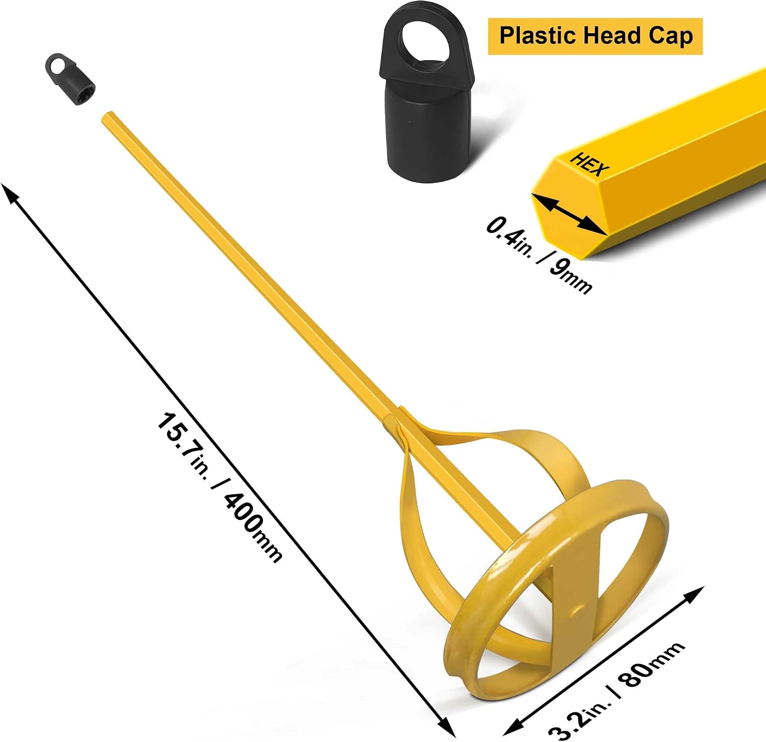 Paint and Mud Mixer, Paint Stirrer for Drill in 1 to 5 Gallon Bucket, Suitable for all Standard Drill Bits, Hex Head