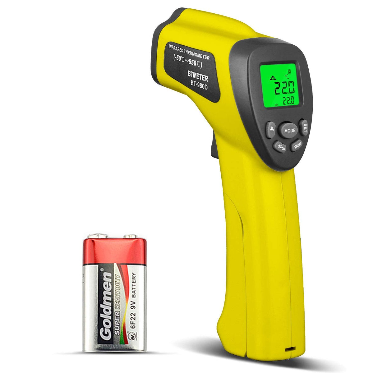 BTMETER Infrared Thermometer Laser Temperature Gun 980D