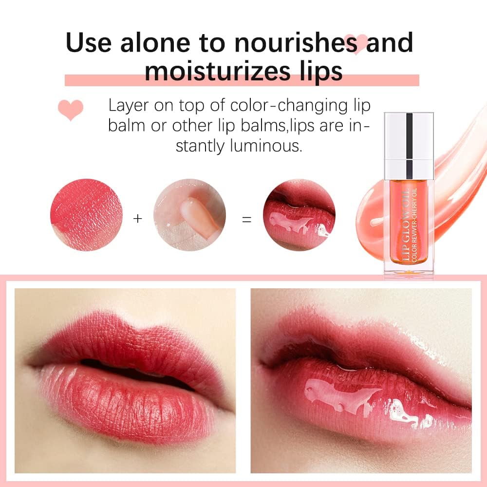 Hydrating Lip Glow Oil, Plumping Lip Gloss, Moisturizing Lip Oil Gloss, Transparent Moisturizing Lip Balm