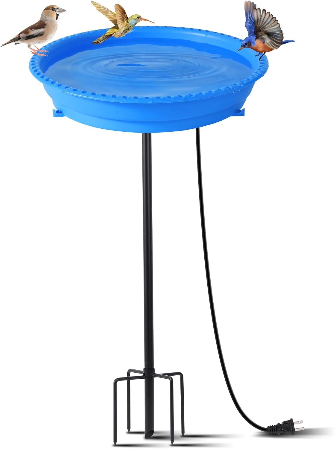 Heated Bird Bath for Outdoors for Winter, 75W Bird Bath Water Heater Bird Bath Deicer,Deep Bowl Thermostatic Control