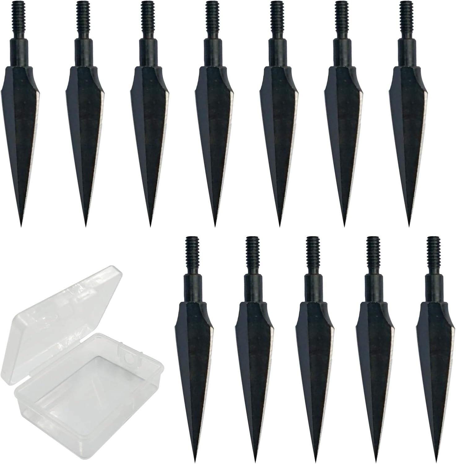 Traditional Archery Broadheads 100/125 Grain - Heat-Treated Arrow Tips for Compound, Recurve Bow & Crossbow, 12 PK