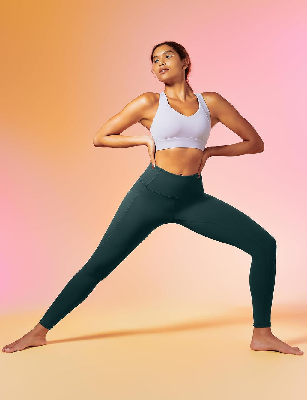Leggings with 4 Pockets for Women Tummy Control Workout Yoga Pants
