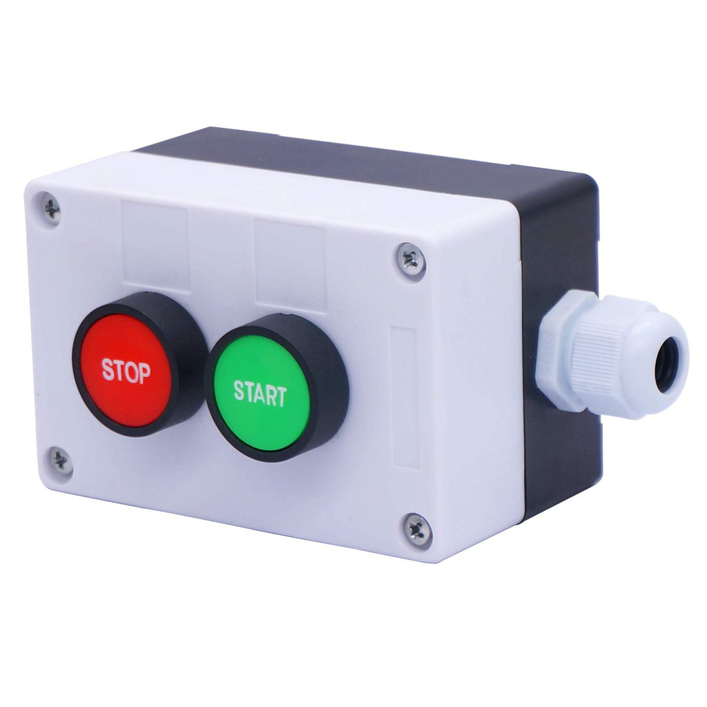 Taiss Momentary Push Button Switch Station Box Start/Stop Red Green Sign NO NC Pushbutton Switches Station AC 660V 10A HB2-Start/Stop-Box