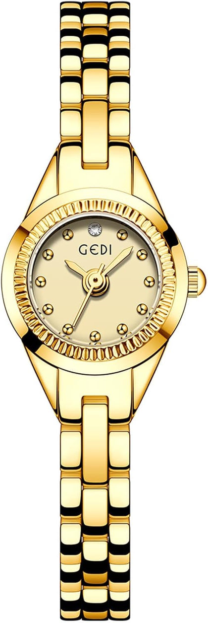 Women's Small Bracelet Watch, 17mm Crystal Dial Stainless Steel Band | 17mm petite dial, stainless steel bracelet