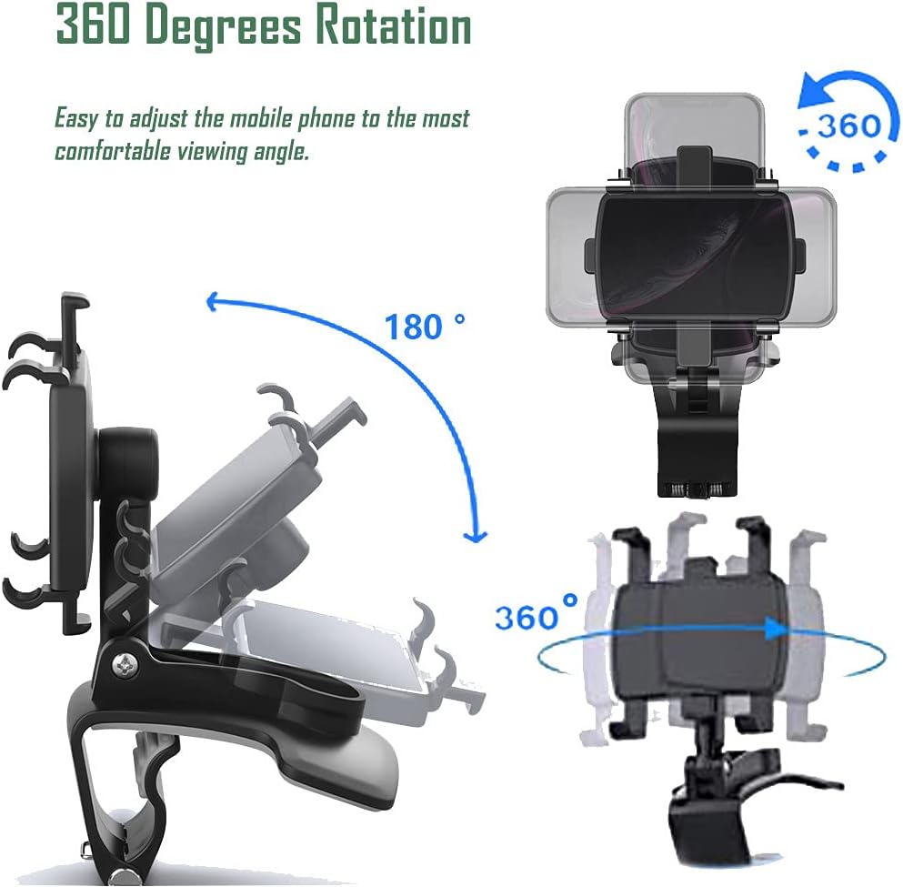 Car Phone Holder Mount,360 Degrees Rotation Dashboard Phone Holder for iPhone,Samsung,Google,Nokia,and 4 to 7"