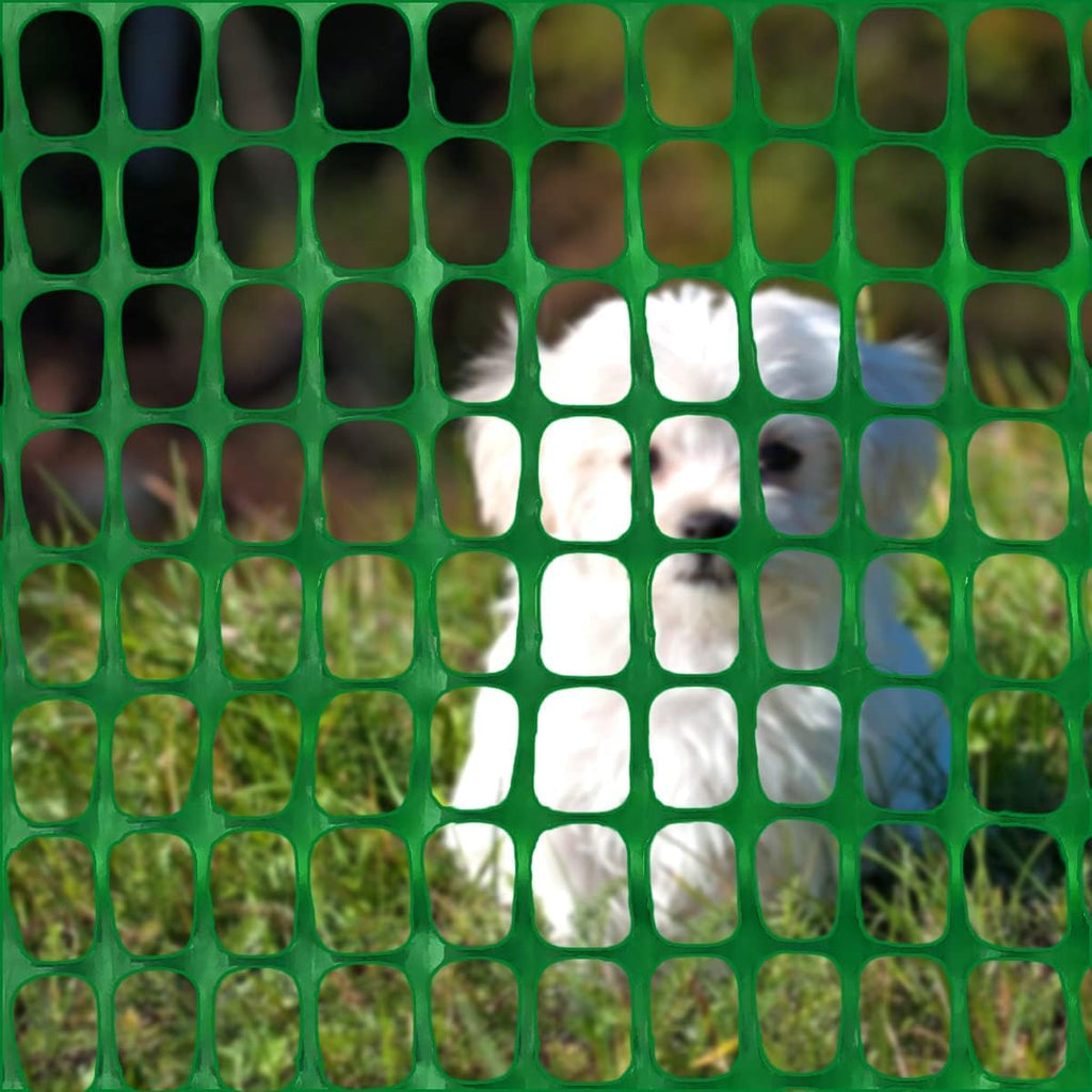 Ashman Plastic Mesh Fence, 4'x50' Feet, 1 Roll, Green, Construction Barrier Netting, Garden Fencing, Fences Wrap