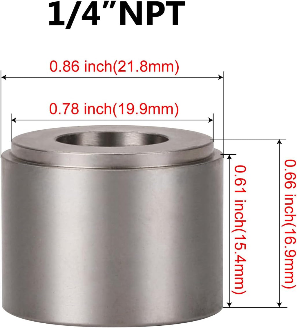 1/4 NPT Female Pipe Thread Stainless Steel Weld On Bung Fitting Adapter 2PCS