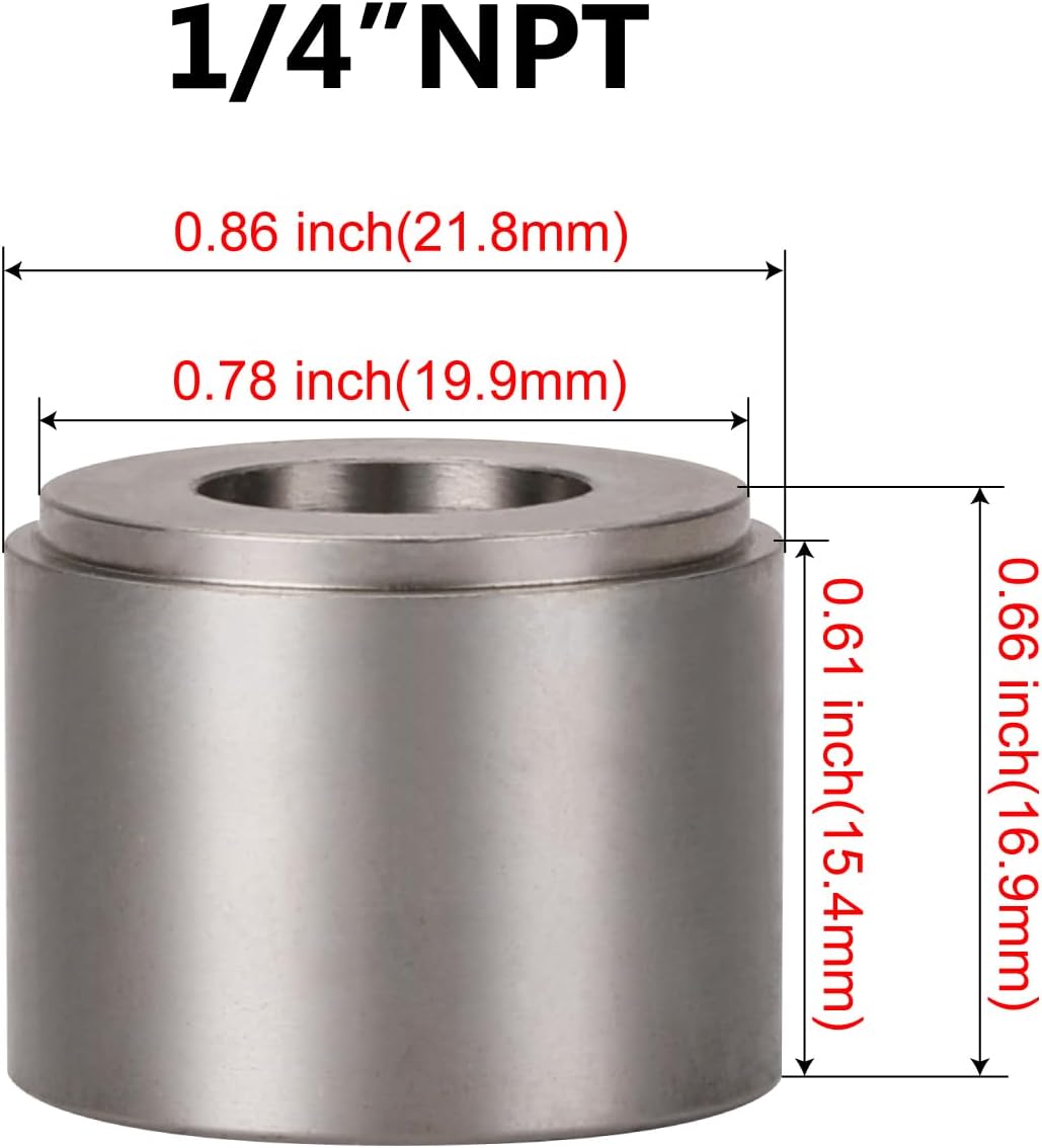 1/4 NPT Female Pipe Thread Stainless Steel Weld On Bung Fitting Adapter 2PCS