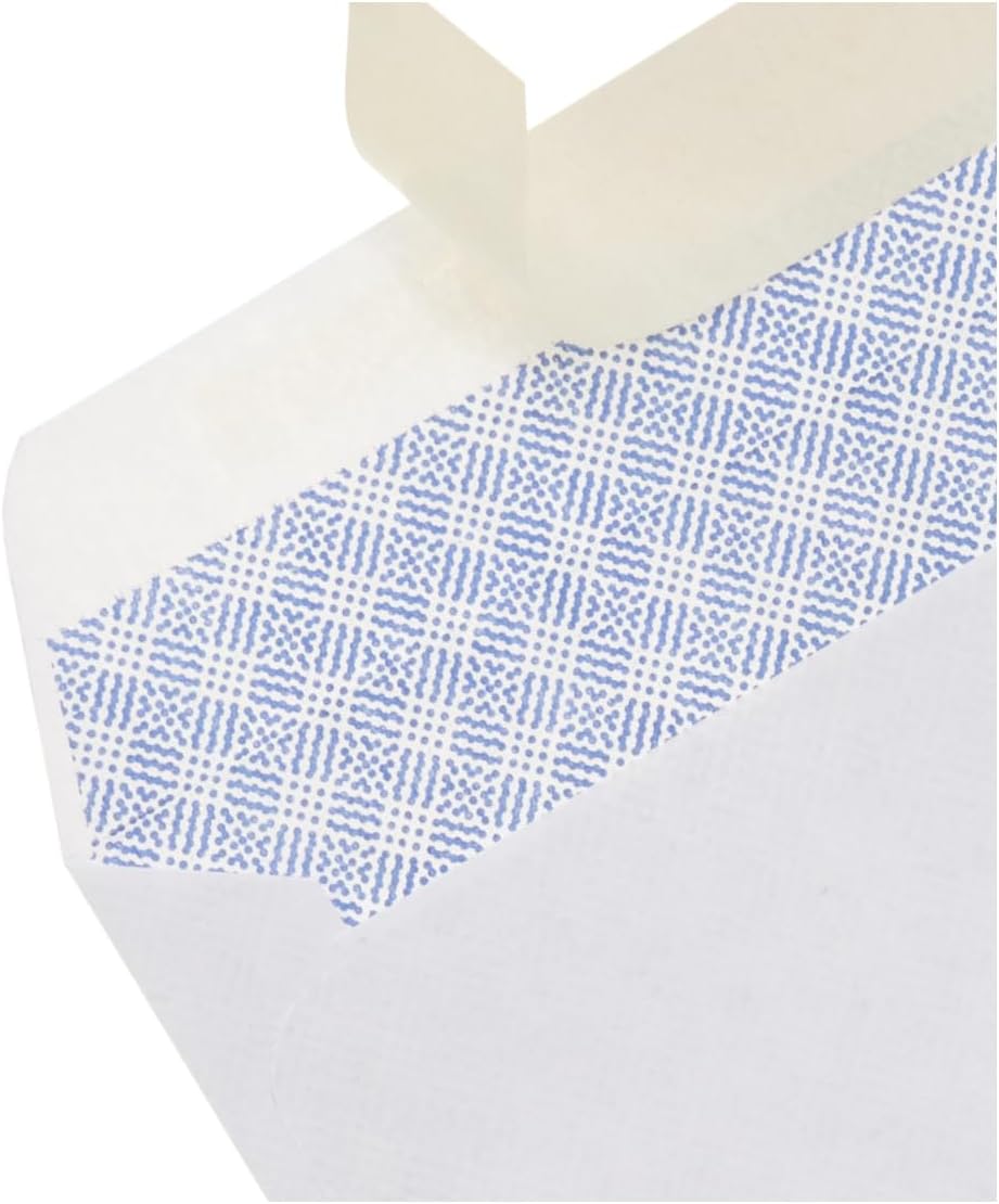 #10 Security-Tinted Self-Seal Business Envelopes with Left Window for Invoices and Documents, White, 500-Pack