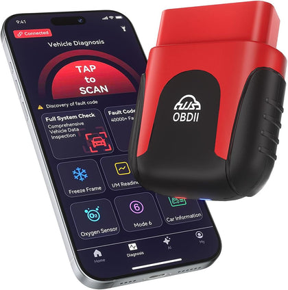 Rocco OBD2 Scanner Bluetooth for iOS Android, AI Diagnostic Tool for Car Buying Repair, No Subscription Fee, AutoVIN