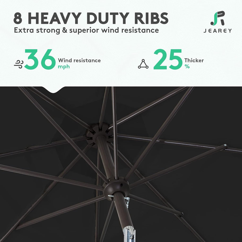 9FT Outdoor Patio Umbrella, Market Umbrella, Black