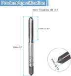 uxcell 4 Set Metric Hand Taps, M4 x 0.7 H2 Thread Taper + Bottom Tap, 9CrSi Alloy Tool Steel Screw Threading Milling Tapping Tool Kit