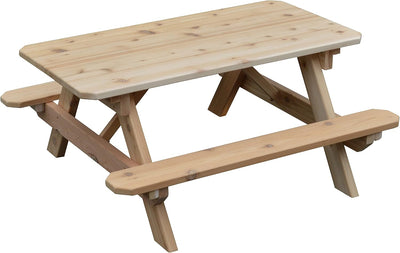 Cedar Kid's Picnic Table with 2 Benches, Unfinished