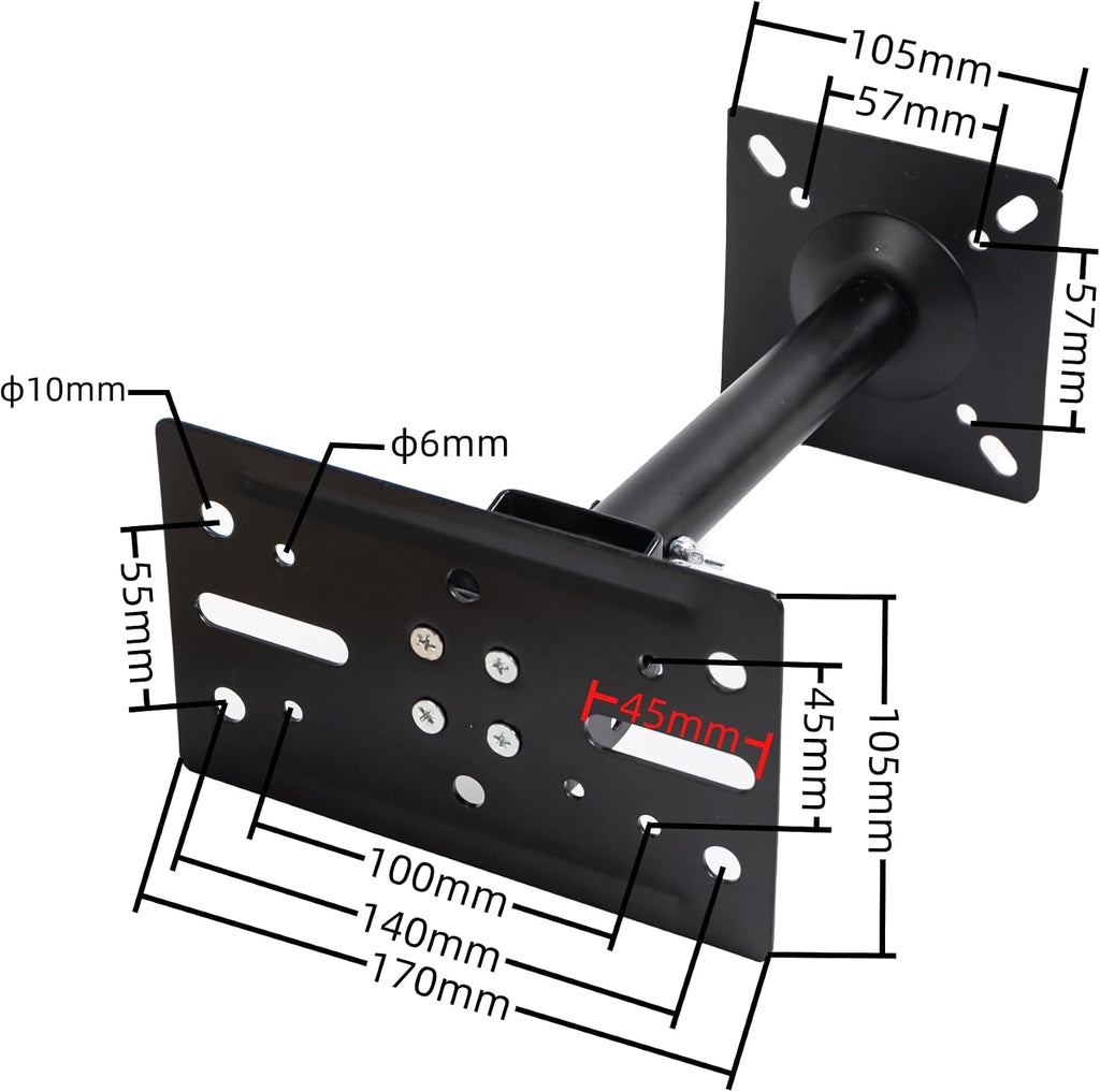 Universal Speaker Wall Ceiling Mounts, Heavy Duty Dual Black Bookshelf | Speaker Mounting Brackets, Support up to