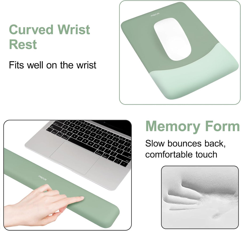 Keyboard Mouse Pad Set, Large Gaming Mouse Pad&Keyboard Wrist Rest | Rectangular Mousepad with Wrist Rest&Coaster