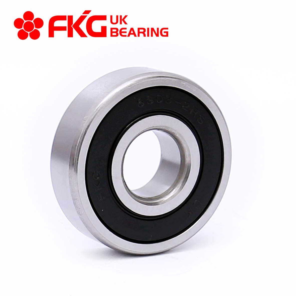 FKG 6303-2RS 17x47x14mm Deep Groove Ball Bearing Double Rubber Seal Bearings Pre-Lubricated 2 Pcs
