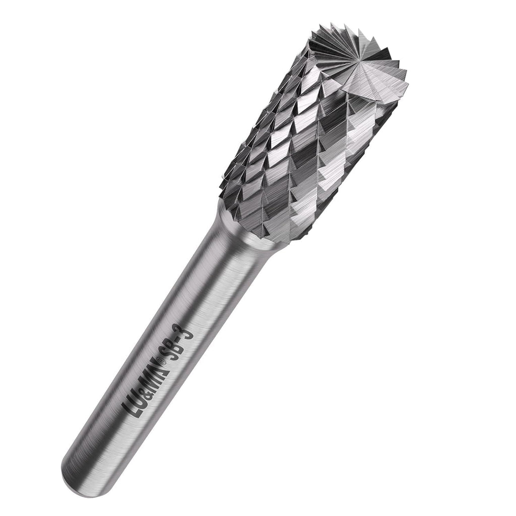 LU&MN SB-3 Tungsten Carbide Burr, 3/8" Head, 1/4" Shank, 1 Pcs
