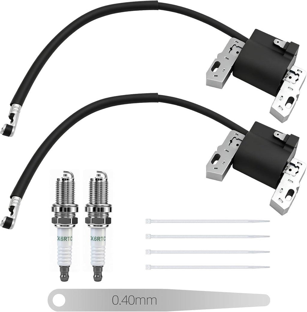 592846 Ignition Coil and Spark Plug Kit for Briggs and Stratton 401000 405000 407000 18HP-22HP V-Twin Engine