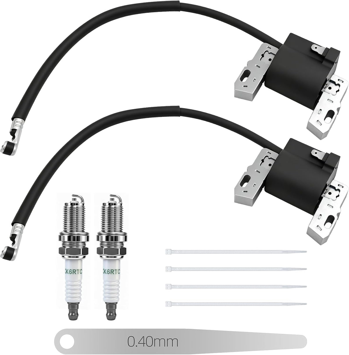 592846 Ignition Coil and Spark Plug Kit for Briggs and Stratton 401000 405000 407000 18HP-22HP V-Twin Engine