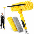 20 Feet High Reach Squeegee Window Cleaner Kit with 5-12Ft Extension Pole