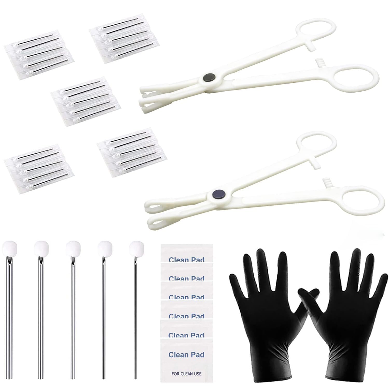 Piercing Kit 35PCS Professional Piercing Kit Includeds 25PCS Mixed 12G 14G 16G 18G 20G Ear Nose Piercing Needles 2PCS