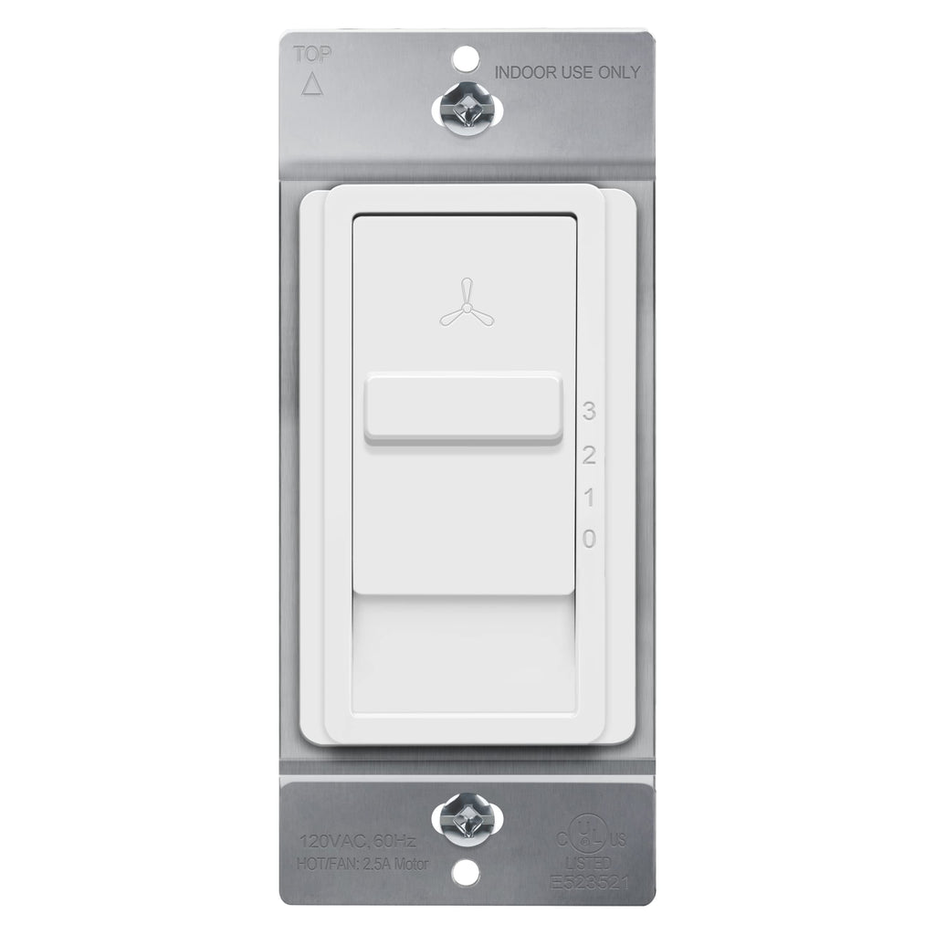 TOPGREENER 3-Speed Ceiling Fan Wall Switch, Single-Pole, White, 1 Pack