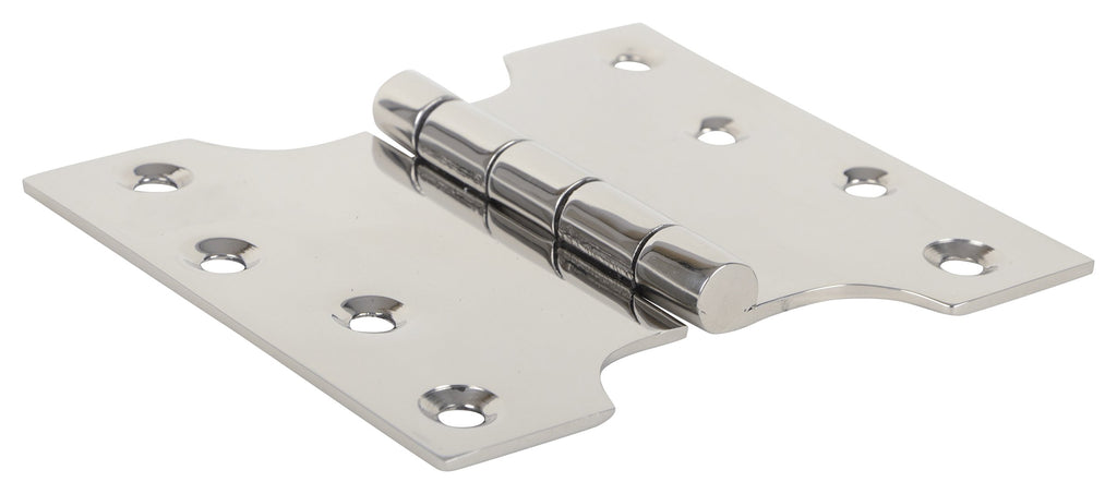 SSISKCON Stainless Steel Parliament Hinge, Satin, 4"x3"x5"x2.5mm, 1-Pack