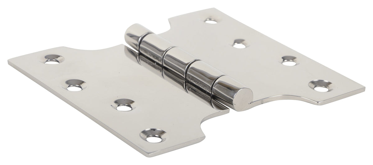 SSISKCON Stainless Steel Parliament Hinge, Satin, 4"x3"x5"x2.5mm, 1-Pack
